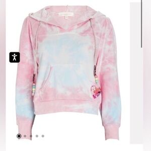 LOVESHACKFANCY Kirby Tie-Dye Hooded Sweatshirt small